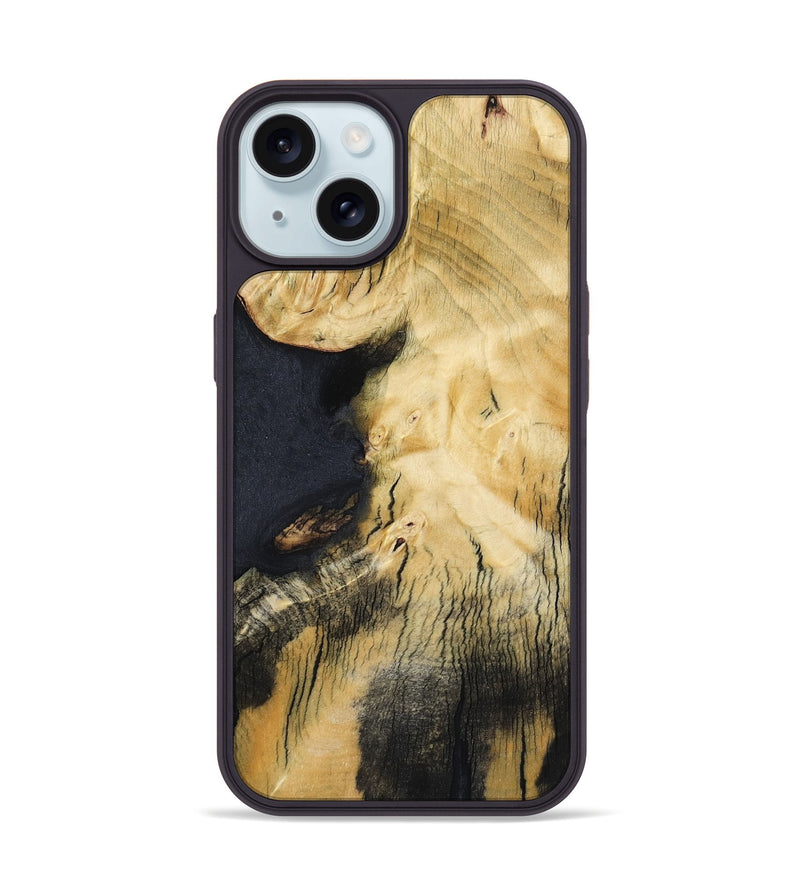 iPhone 15 Wood Phone Case - Zaire (Wood Burl, 800902)