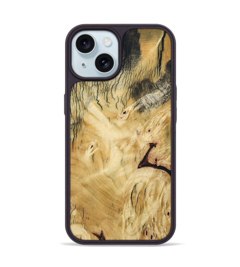 iPhone 15 Wood Phone Case - Shavon (Wood Burl, 800906)