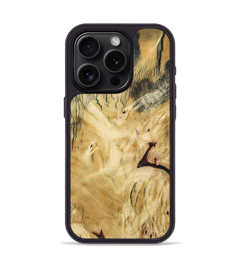 iPhone 15 Pro Wood Phone Case - Shavon (Wood Burl, 800906)