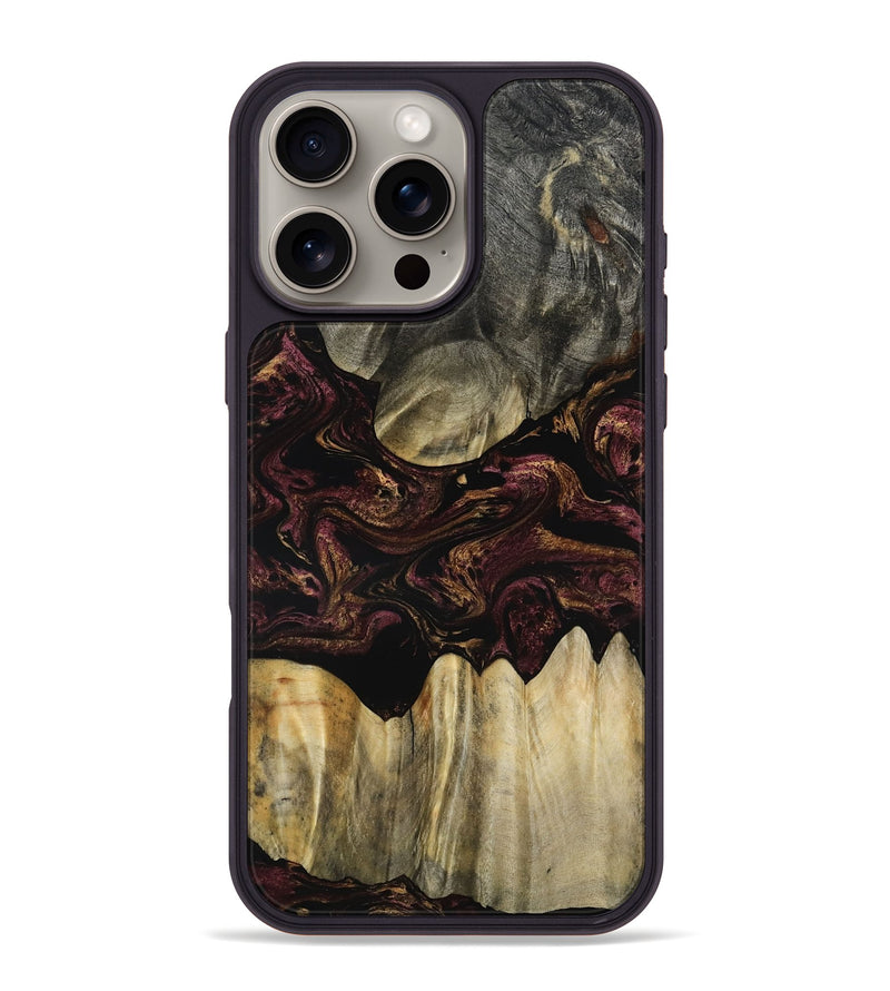 iPhone 16 Pro Max Wood Phone Case - Marco (Red, 800994)