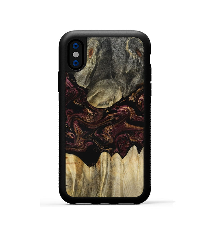 iPhone Xs Wood Phone Case - Marco (Red, 800994)