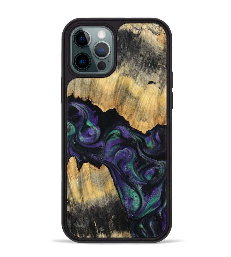 iPhone 12 Pro Max Wood Phone Case - Zaiden (Purple, 800996)