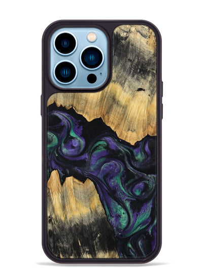 iPhone 14 Pro Max Wood Phone Case - Zaiden (Purple, 800996)