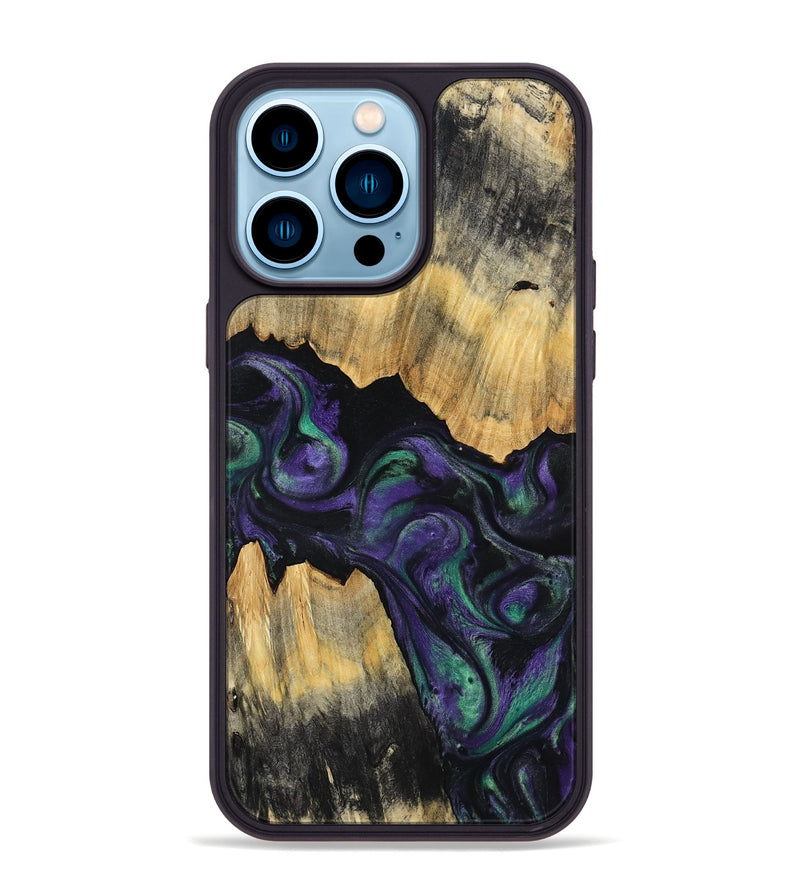 iPhone 14 Pro Max Wood Phone Case - Zaiden (Purple, 800996)