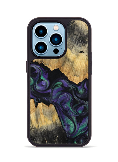 iPhone 14 Pro Wood Phone Case - Zaiden (Purple, 800996)