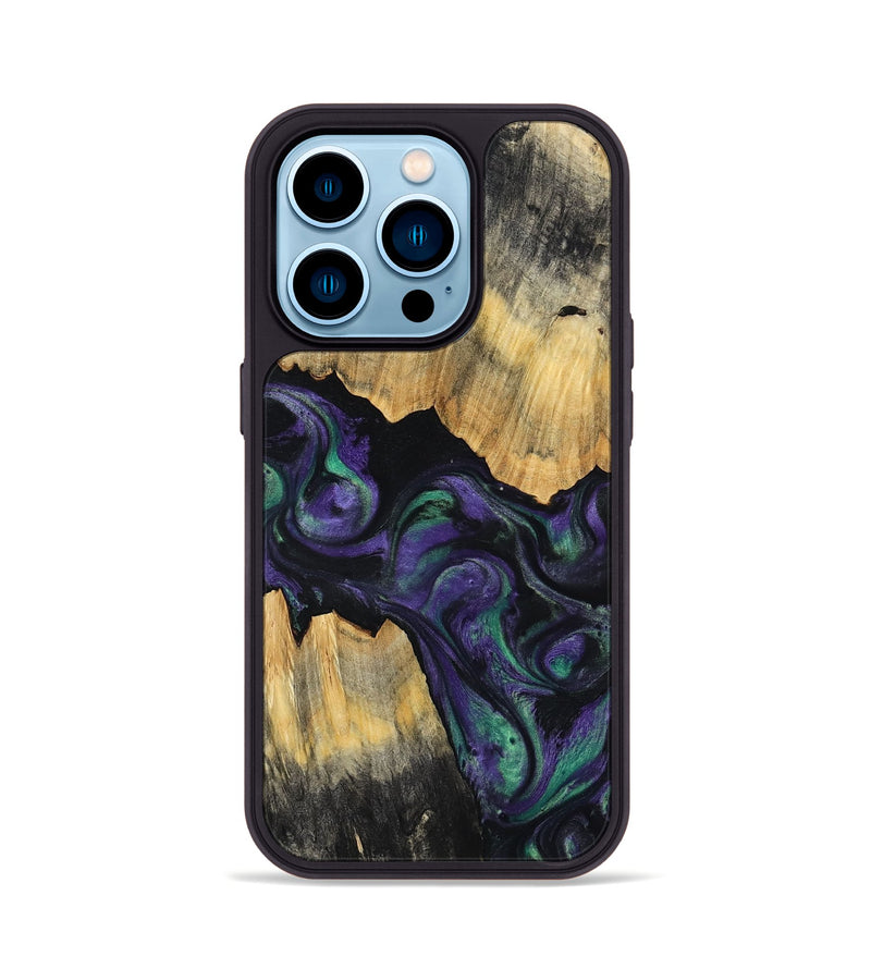 iPhone 14 Pro Wood Phone Case - Zaiden (Purple, 800996)