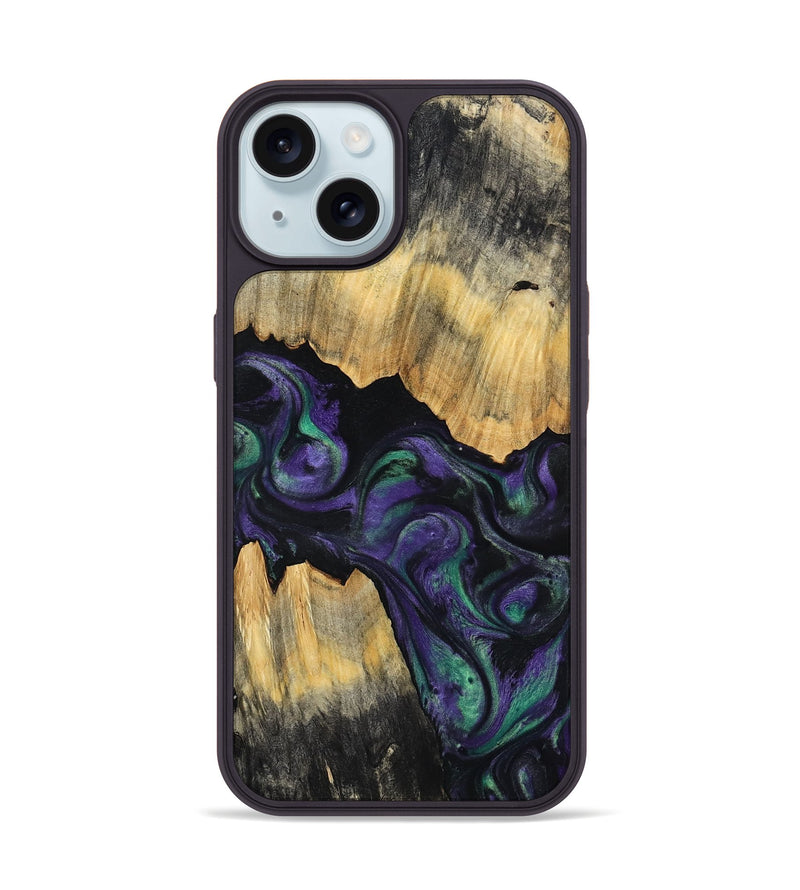 iPhone 15 Wood Phone Case - Zaiden (Purple, 800996)