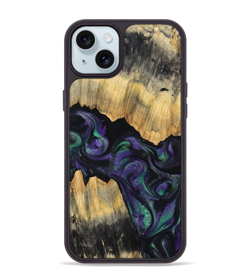 iPhone 15 Plus Wood Phone Case - Zaiden (Purple, 800996)