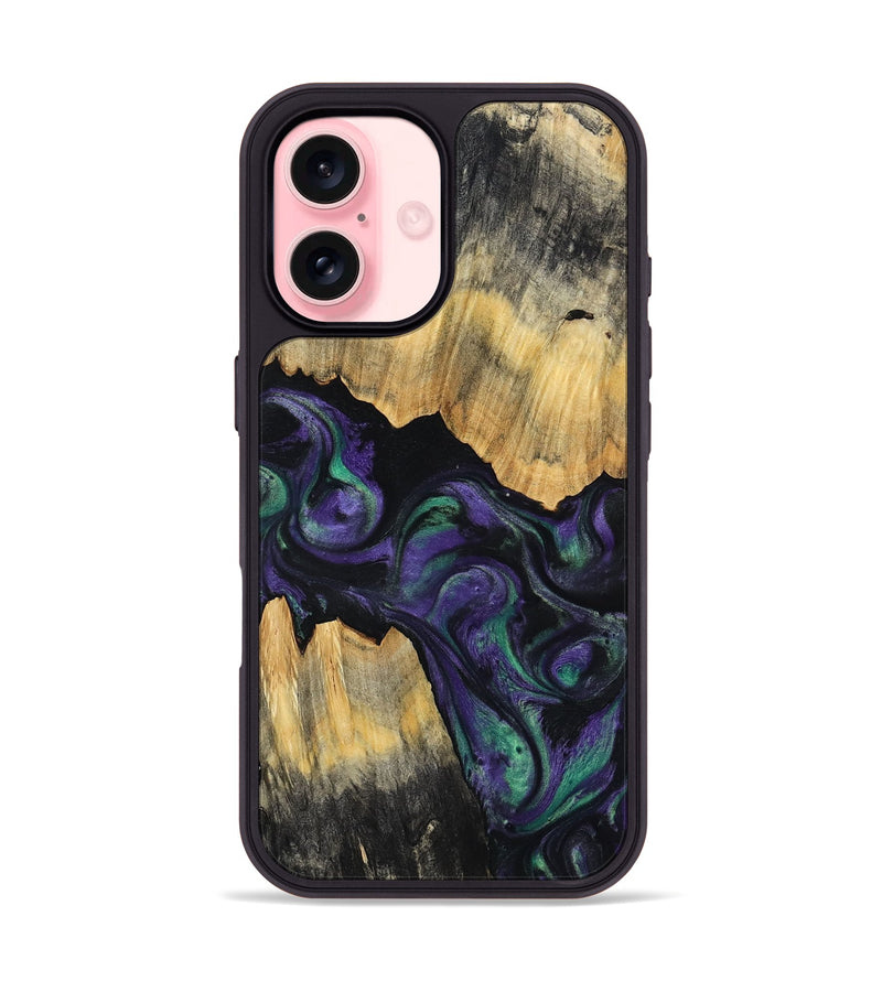 iPhone 16 Wood Phone Case - Zaiden (Purple, 800996)