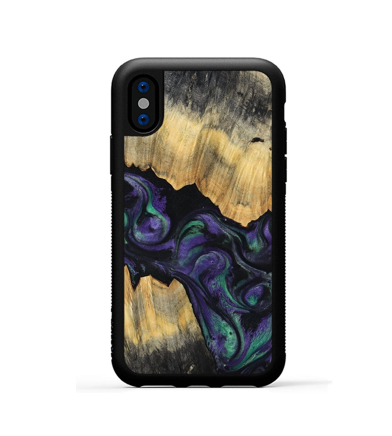 iPhone Xs Wood Phone Case - Zaiden (Purple, 800996)