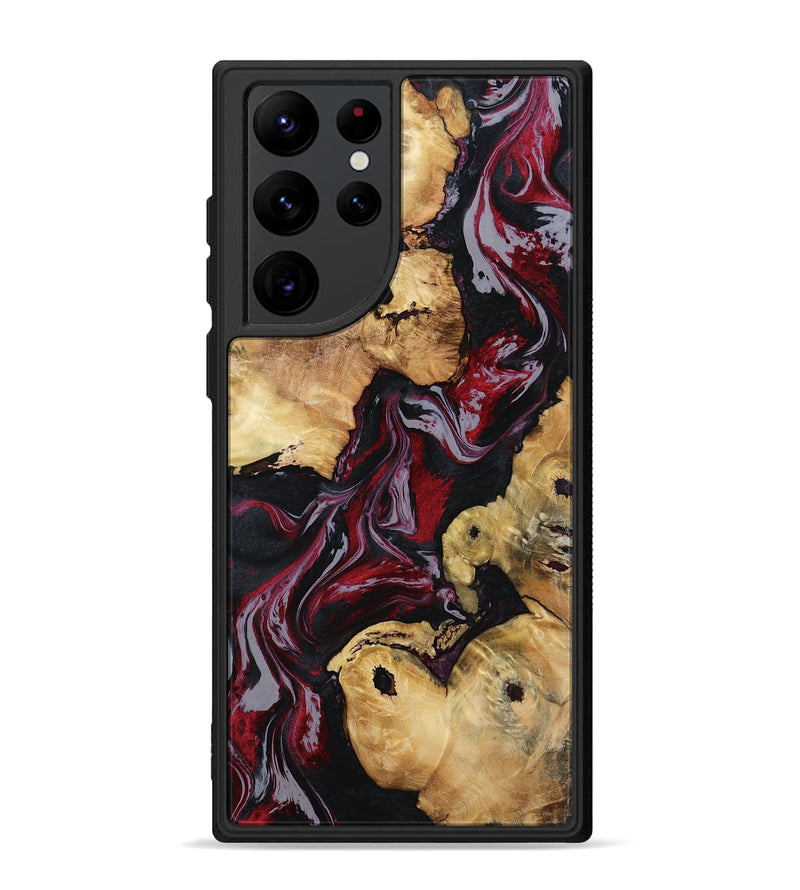 Galaxy S22 Ultra Wood Phone Case - Arline (Red, 800998)