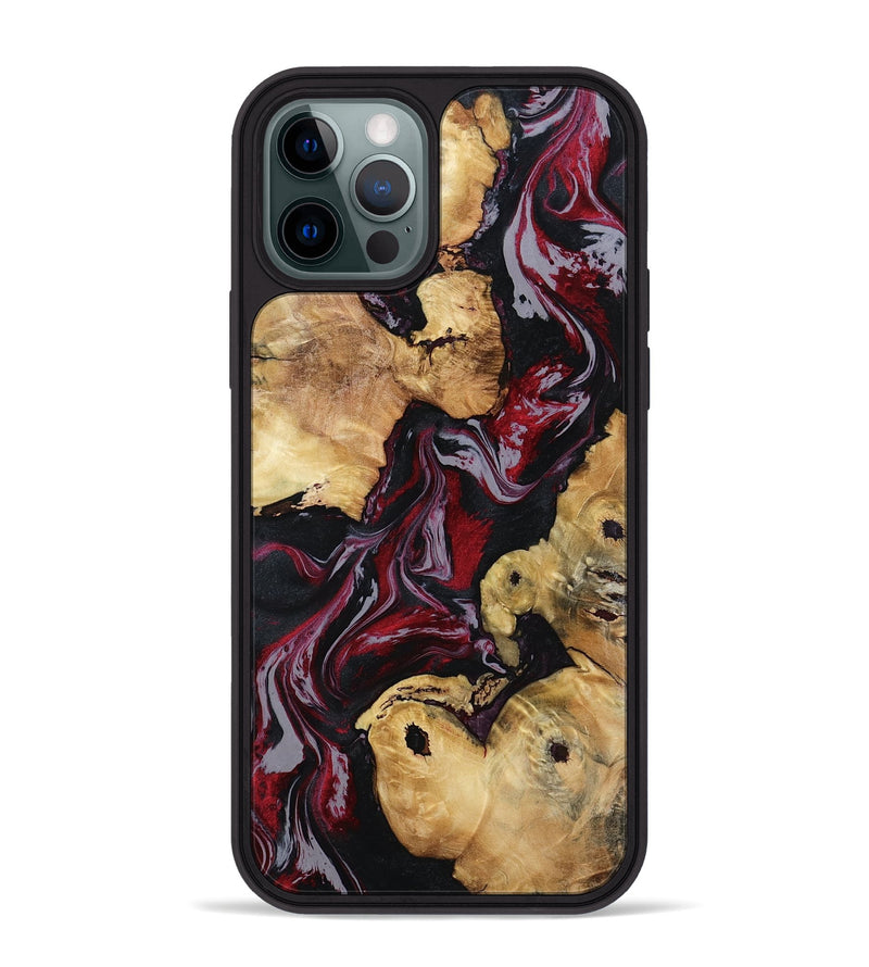 iPhone 12 Pro Max Wood Phone Case - Arline (Red, 800998)
