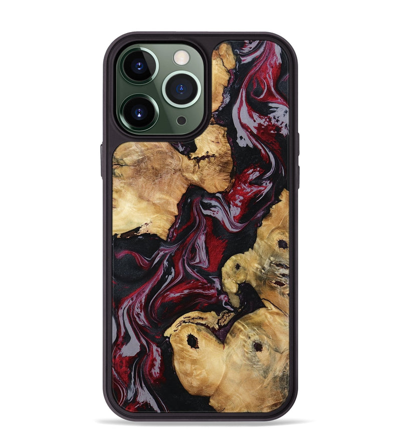 iPhone 13 Pro Max Wood Phone Case - Arline (Red, 800998)