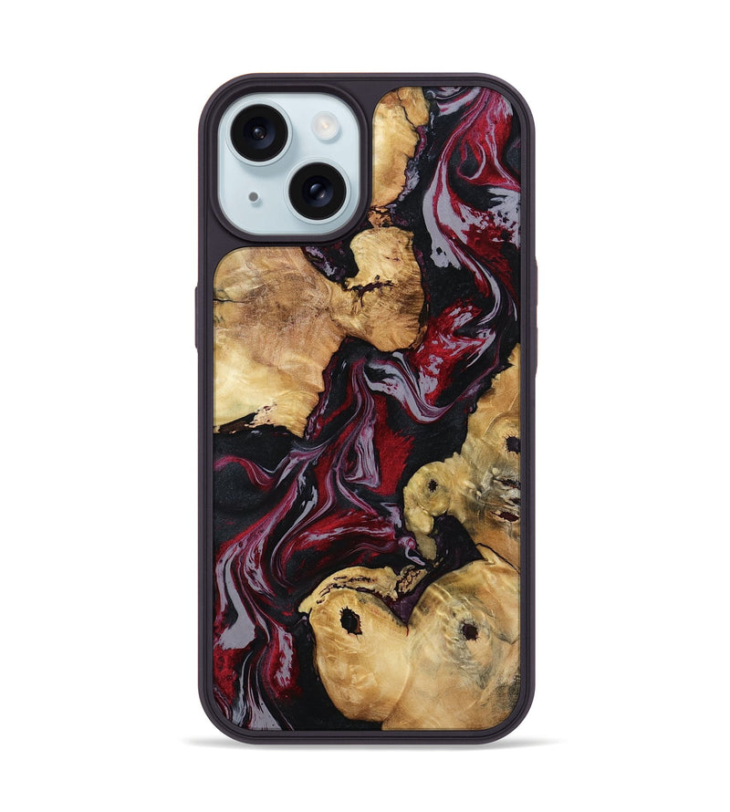iPhone 15 Wood Phone Case - Arline (Red, 800998)