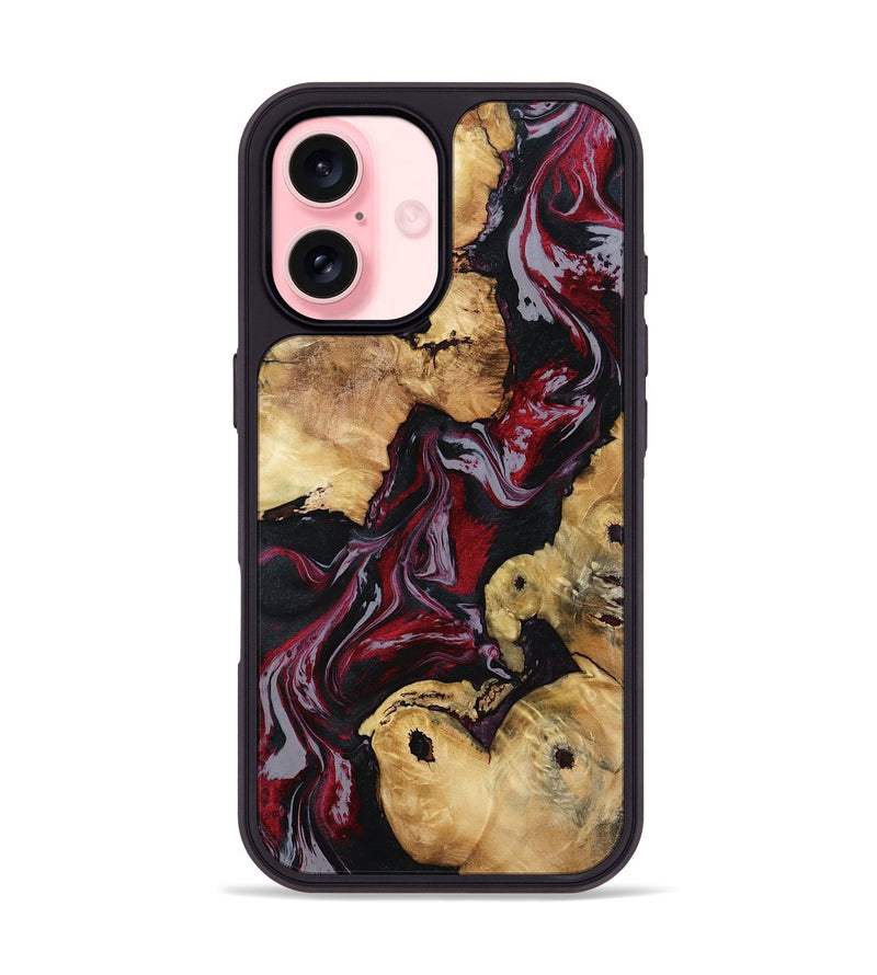 iPhone 16 Wood Phone Case - Arline (Red, 800998)