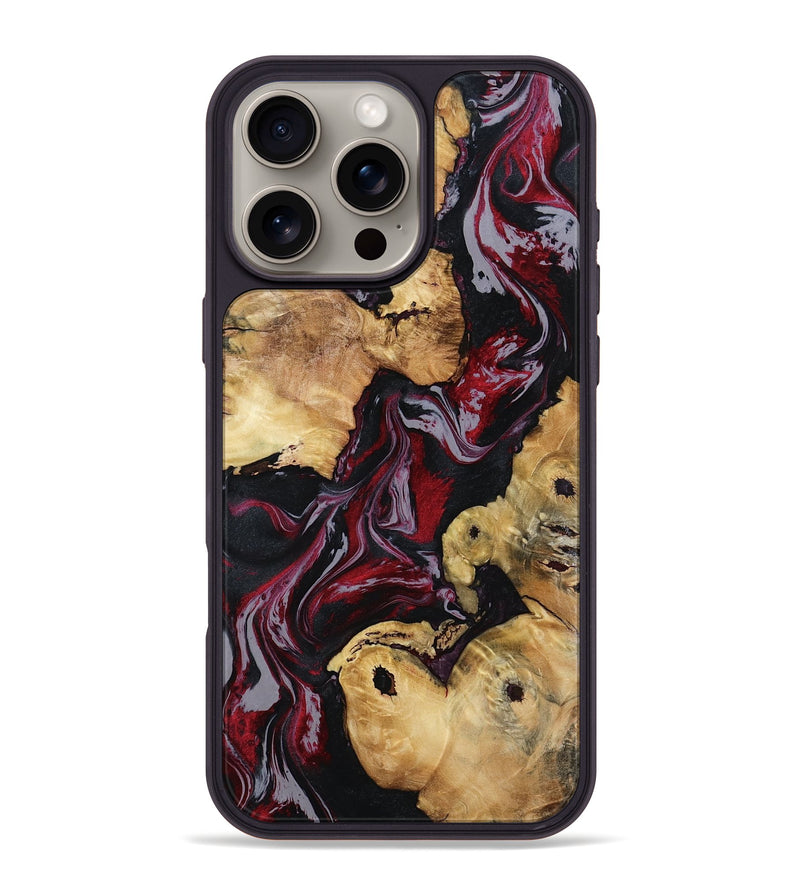 iPhone 16 Pro Max Wood Phone Case - Arline (Red, 800998)