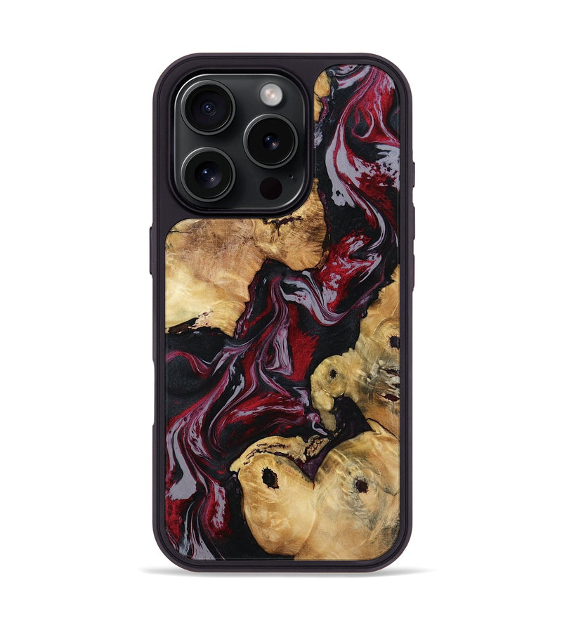 iPhone 16 Pro Wood Phone Case - Arline (Red, 800998)
