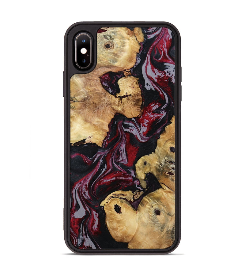iPhone Xs Max Wood Phone Case - Arline (Red, 800998)