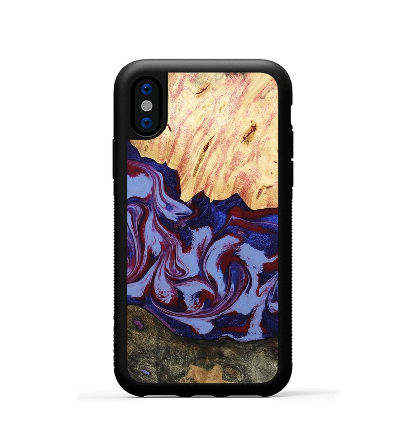 iPhone Xs Wood Phone Case - Jolie (Red, 800999)