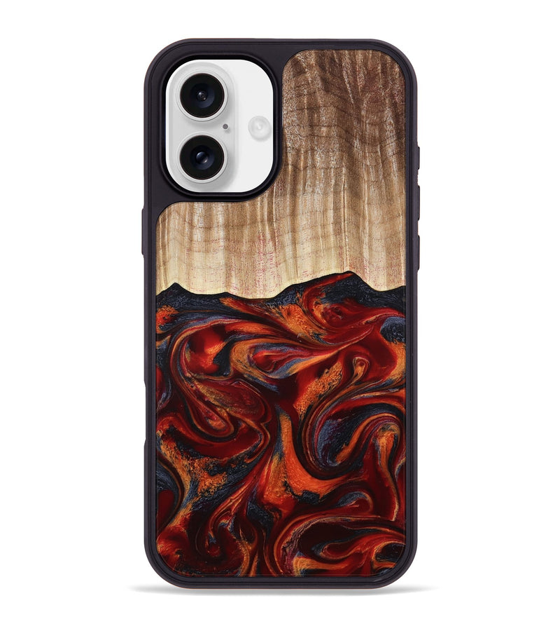iPhone 16 Plus Wood Phone Case - Pinkie (Red, 801000)