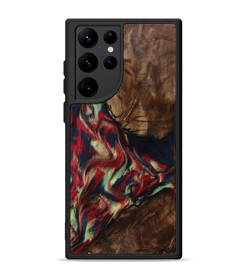 Galaxy S22 Ultra Wood Phone Case - Madisyn (Red, 801001)