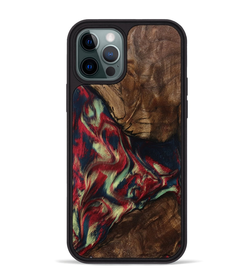 iPhone 12 Pro Max Wood Phone Case - Madisyn (Red, 801001)