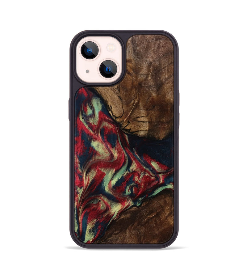 iPhone 14 Wood Phone Case - Madisyn (Red, 801001)