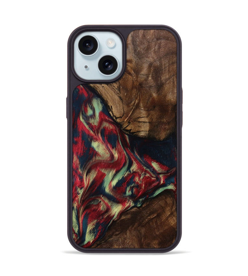 iPhone 15 Wood Phone Case - Madisyn (Red, 801001)