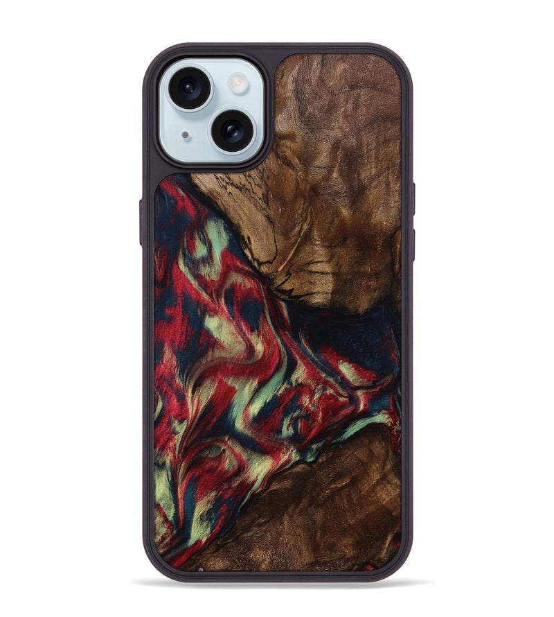 iPhone 15 Plus Wood Phone Case - Madisyn (Red, 801001)
