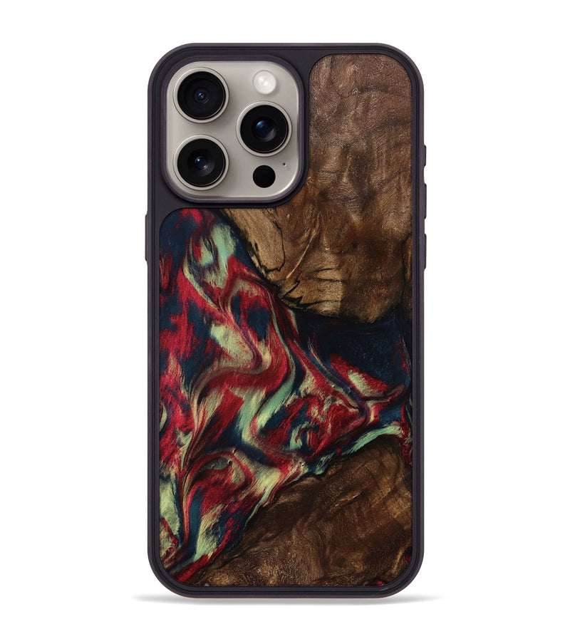 iPhone 15 Pro Max Wood Phone Case - Madisyn (Red, 801001)