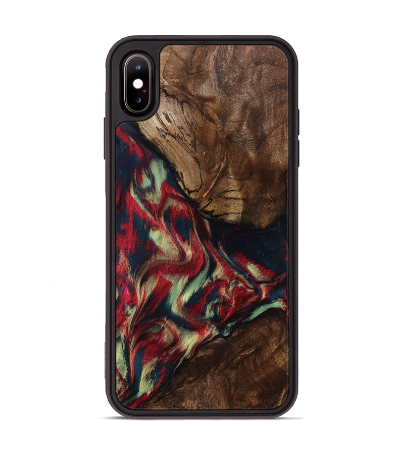 iPhone Xs Max Wood Phone Case - Madisyn (Red, 801001)