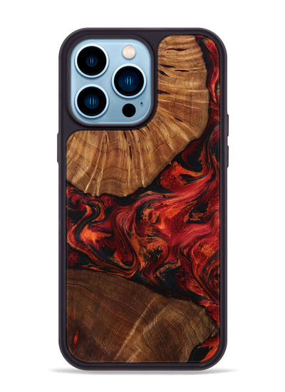 iPhone 14 Pro Max Wood Phone Case - Jeff (Red, 801002)