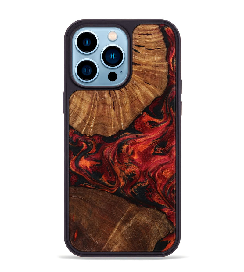 iPhone 14 Pro Max Wood Phone Case - Jeff (Red, 801002)
