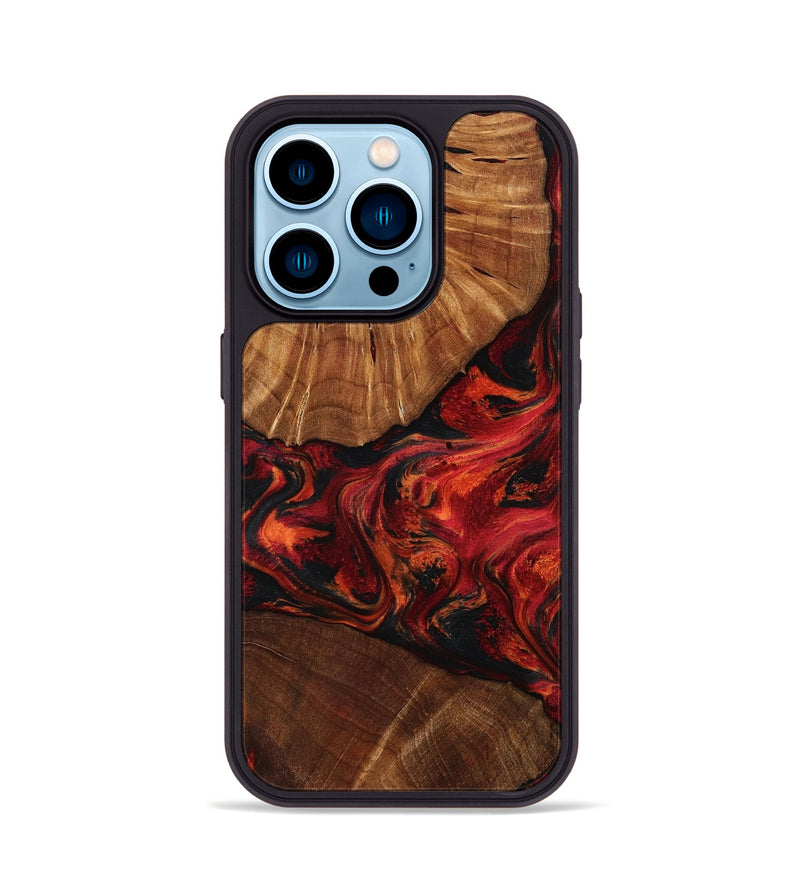 iPhone 14 Pro Wood Phone Case - Jeff (Red, 801002)