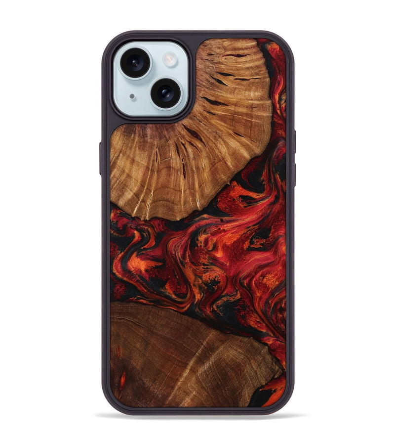 iPhone 15 Plus Wood Phone Case - Jeff (Red, 801002)