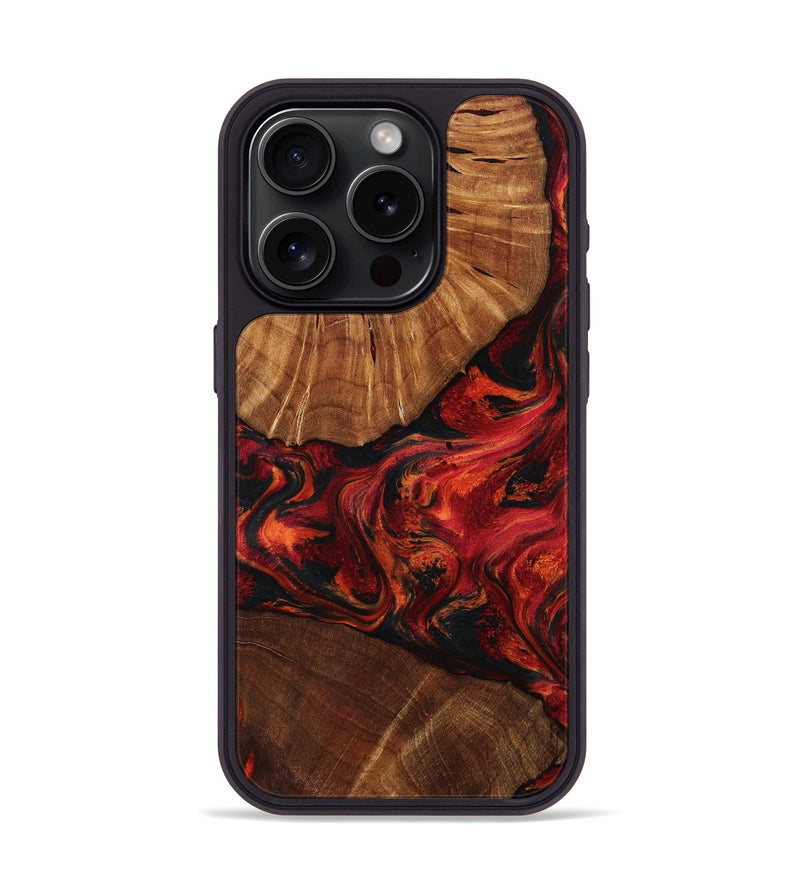 iPhone 15 Pro Wood Phone Case - Jeff (Red, 801002)