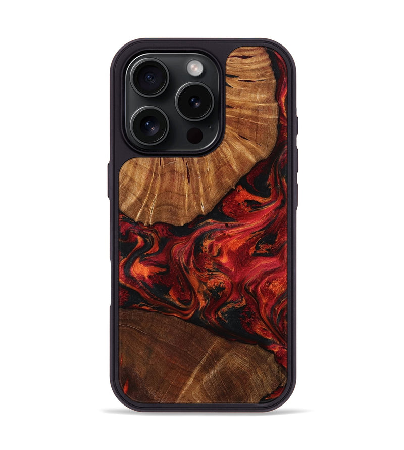 iPhone 16 Pro Wood Phone Case - Jeff (Red, 801002)