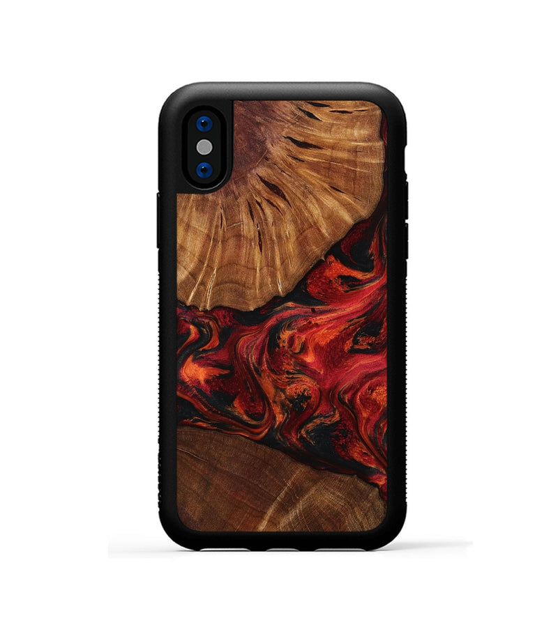 iPhone Xs Wood Phone Case - Jeff (Red, 801002)