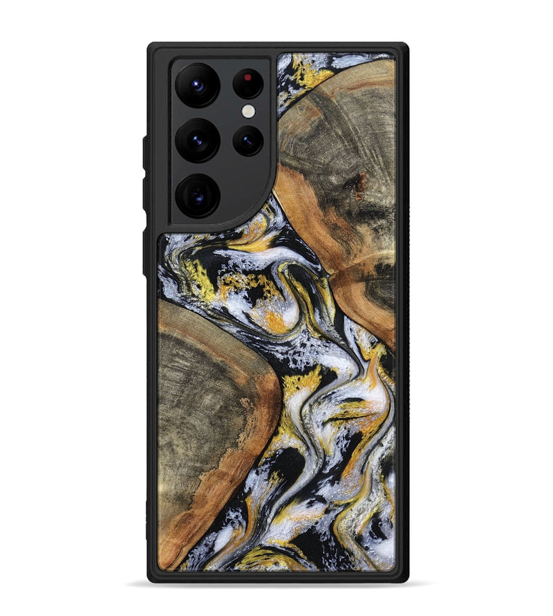 Galaxy S22 Ultra Wood Phone Case - Tamatha (Black & White, 801003)