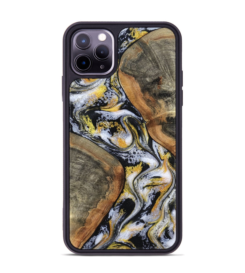 iPhone 11 Pro Max Wood Phone Case - Tamatha (Black & White, 801003)