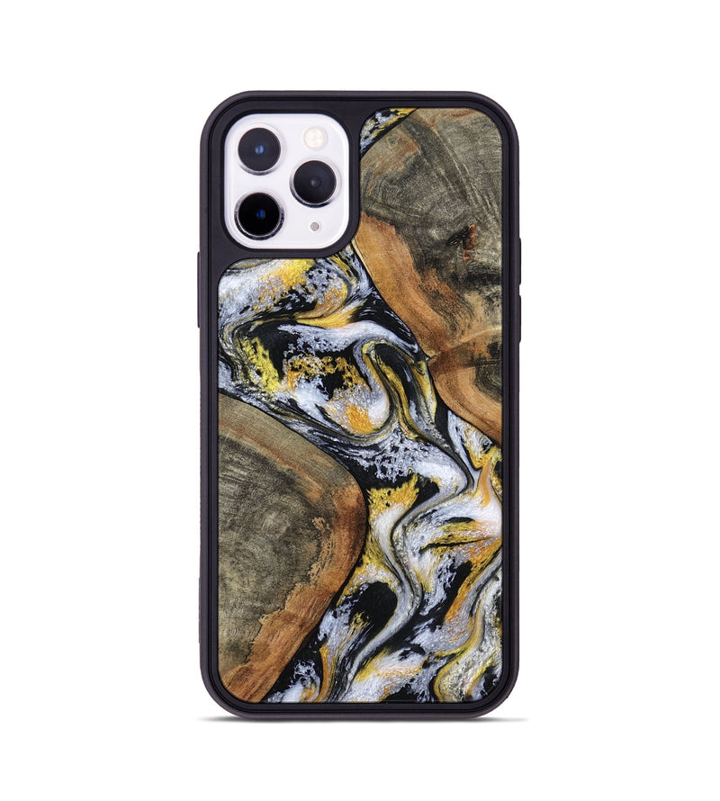 iPhone 11 Pro Wood Phone Case - Tamatha (Black & White, 801003)