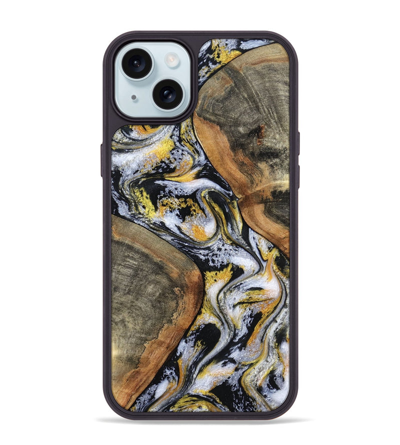 iPhone 15 Plus Wood Phone Case - Tamatha (Black & White, 801003)