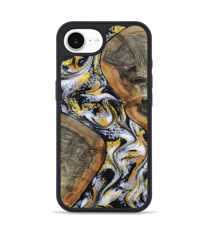 iPhone 16e Wood Phone Case - Tamatha (Black & White, 801003)