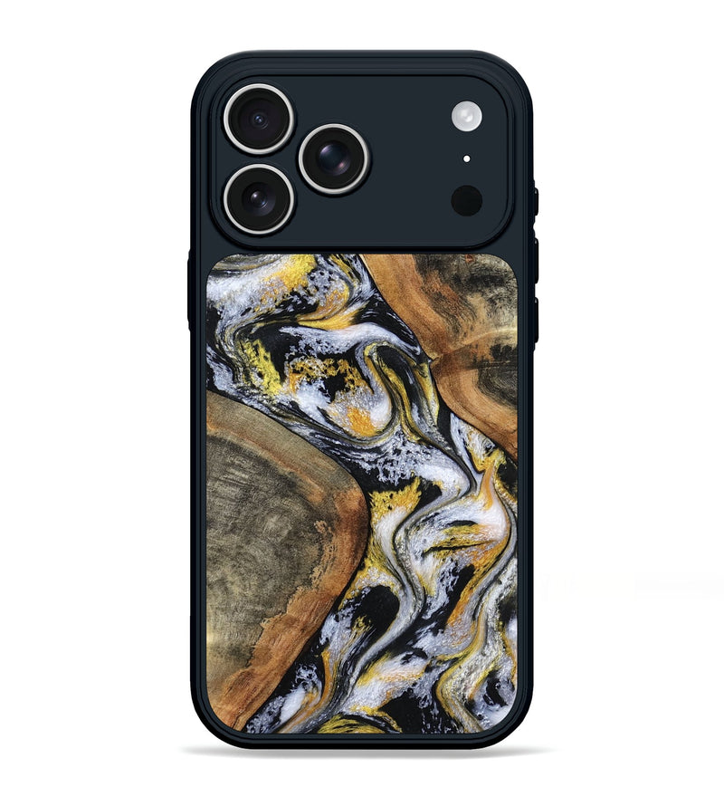 iPhone 17 Pro Max Wood Phone Case - Tamatha (Black & White, 801003)