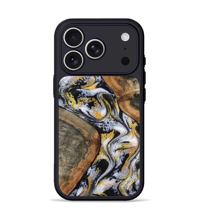 iPhone 17 Pro Wood Phone Case - Tamatha (Black & White, 801003)