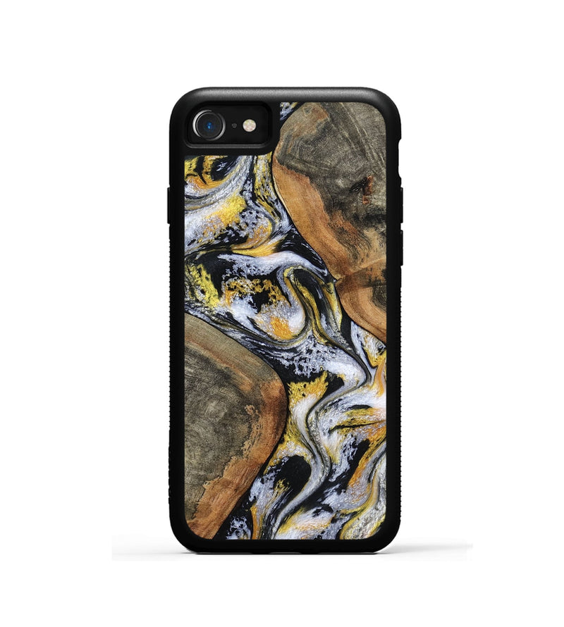 iPhone SE Wood Phone Case - Tamatha (Black & White, 801003)