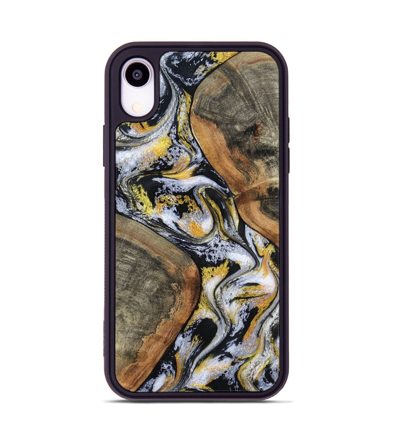 iPhone Xr Wood Phone Case - Tamatha (Black & White, 801003)