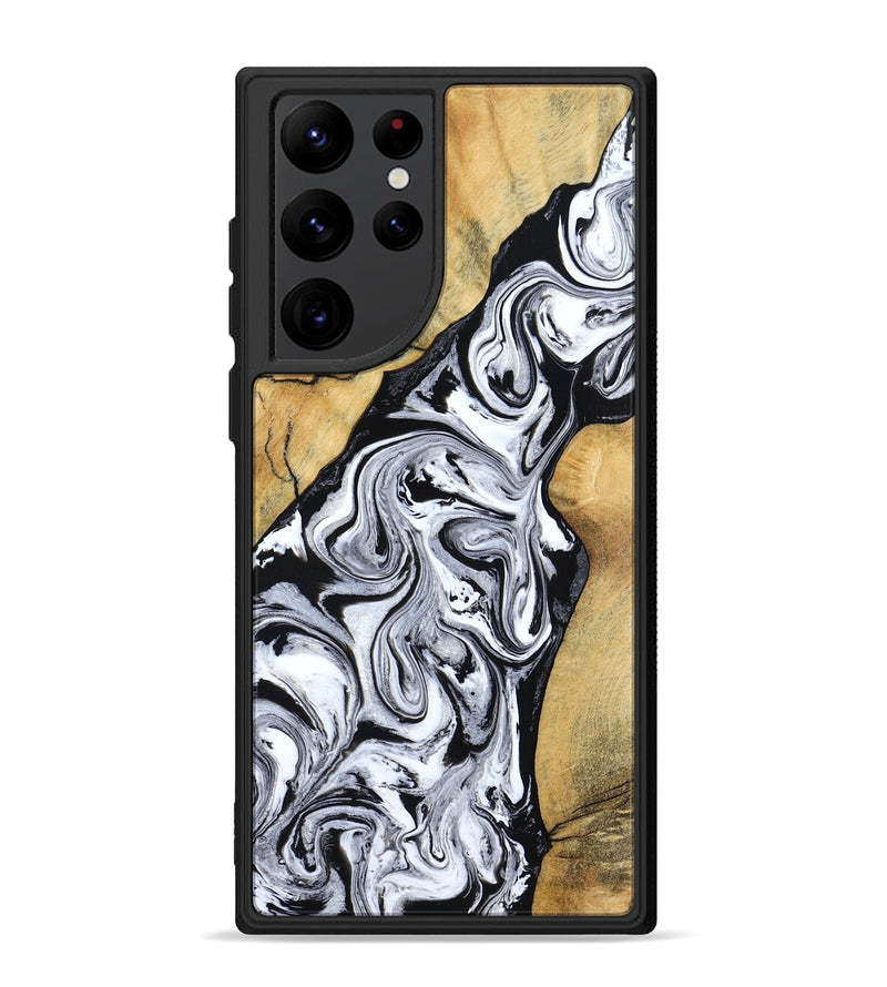 Galaxy S22 Ultra Wood Phone Case - Sydnie (Black & White, 801004)