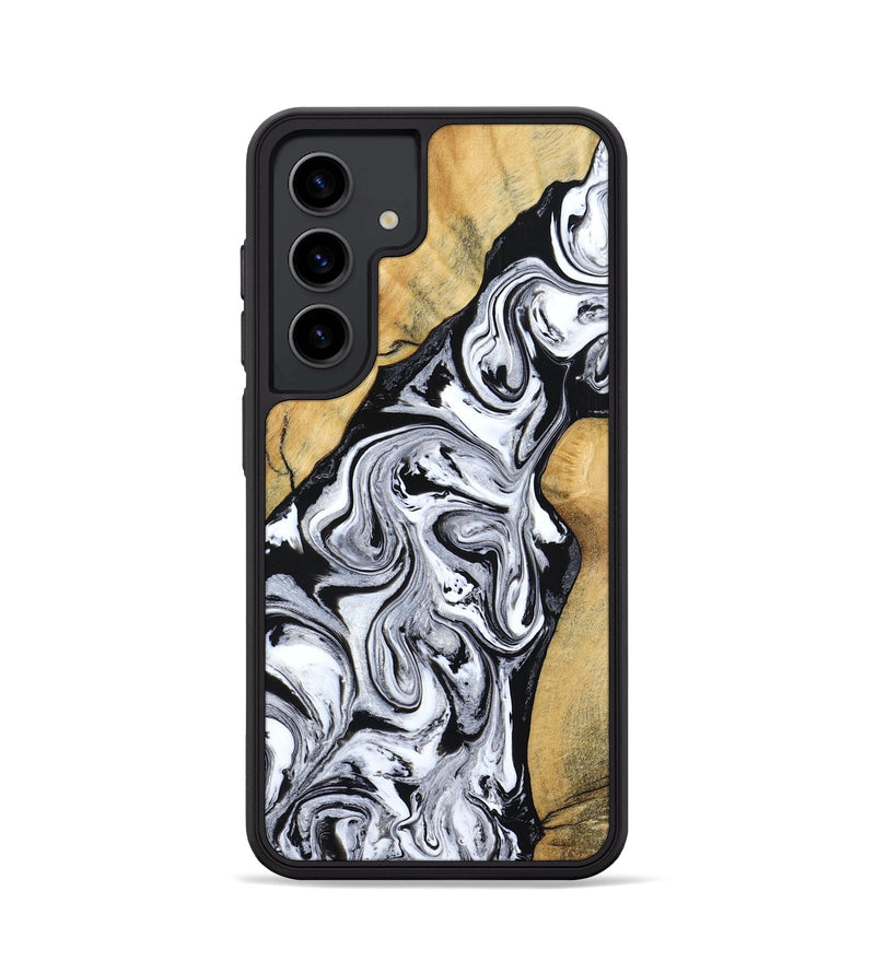 Galaxy S24 Wood Phone Case - Sydnie (Black & White, 801004)