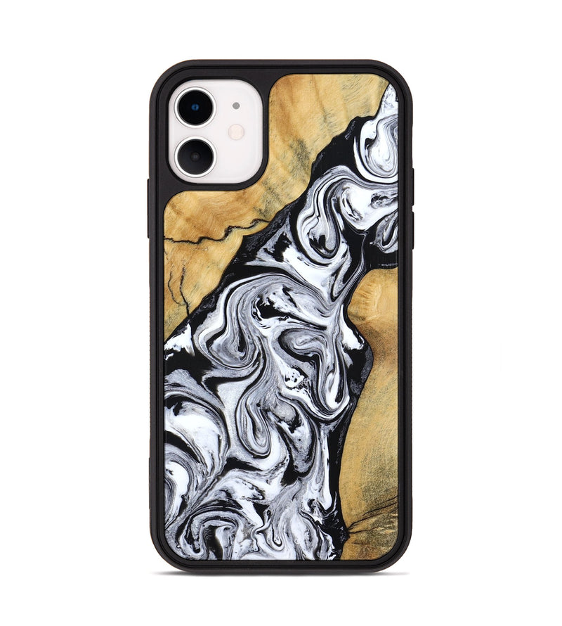iPhone 11 Wood Phone Case - Sydnie (Black & White, 801004)